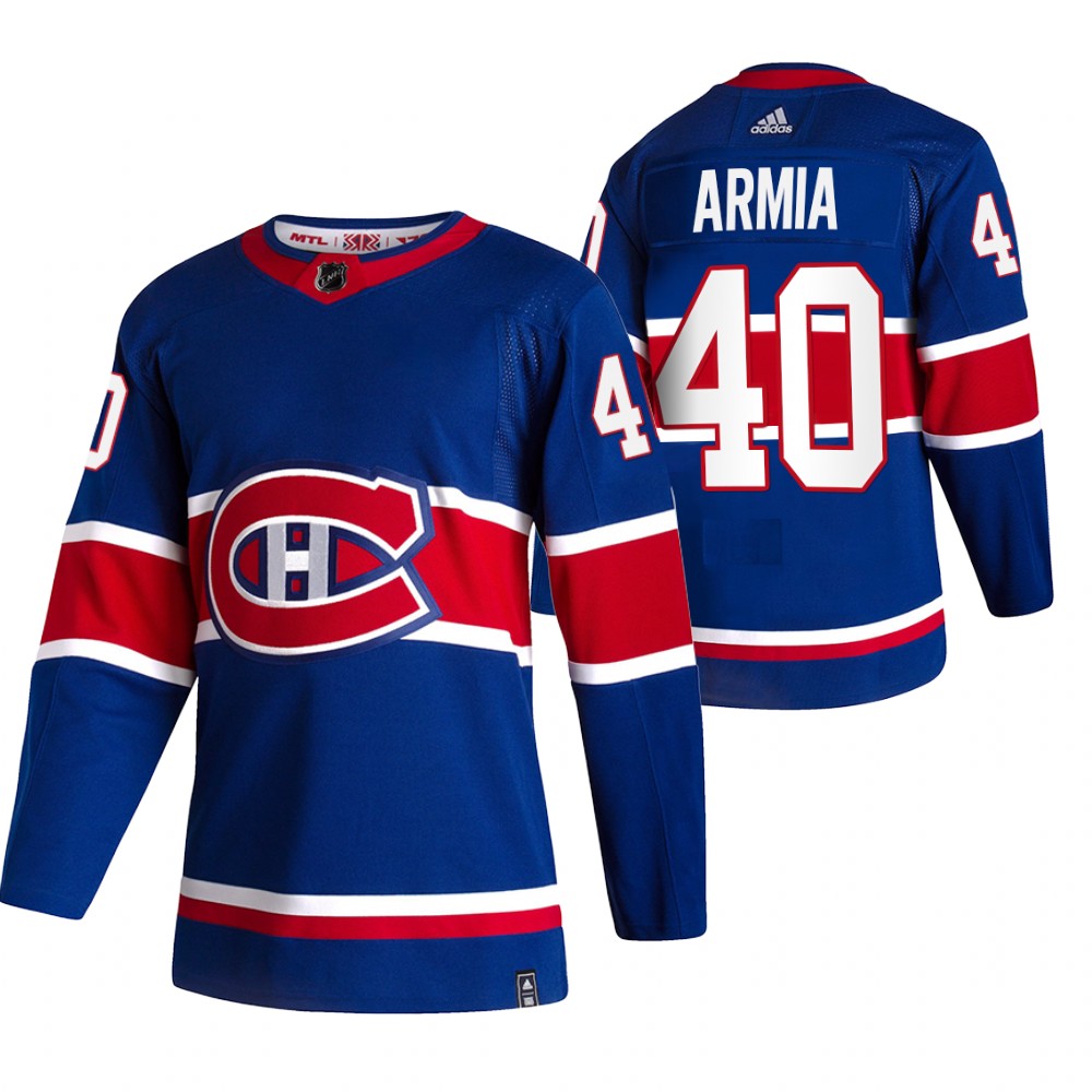 Cheap 2021 Adidias Montreal Canadiens 40 Joel Armia Blue Men Reverse Retro Alternate NHL Jersey